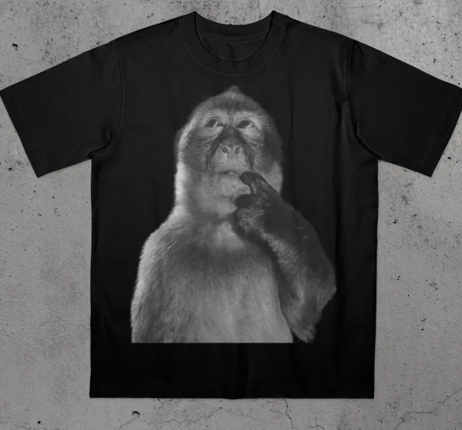 Hot Funny Monkey Shirt Silly Meme T-shirt Dank Memes Tee 90s Vintage Bootleg Odd Core This Soft Tee Touch Character Casual Style