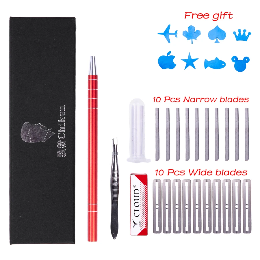 Hairstyle Engraved Pen & Wide Blades Styling Accessory