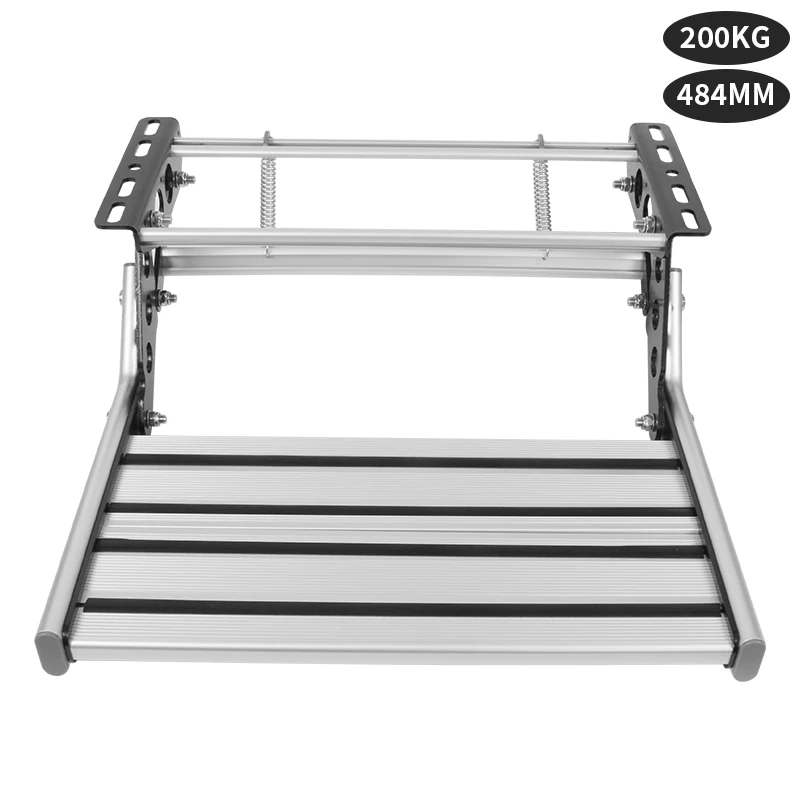 484mm RV Manual Single Step Aluminum Non-Slip Folding Stairs with LED Light Load 200KG for Camper Motorhome Trailer,Custom Sizes