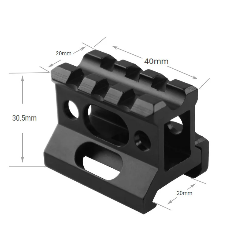 Riser Mount 1" Height Picatinny Short Riser Mount Aluminum Alloy Scope Riser Base Mount 20mm Picatinny Rail