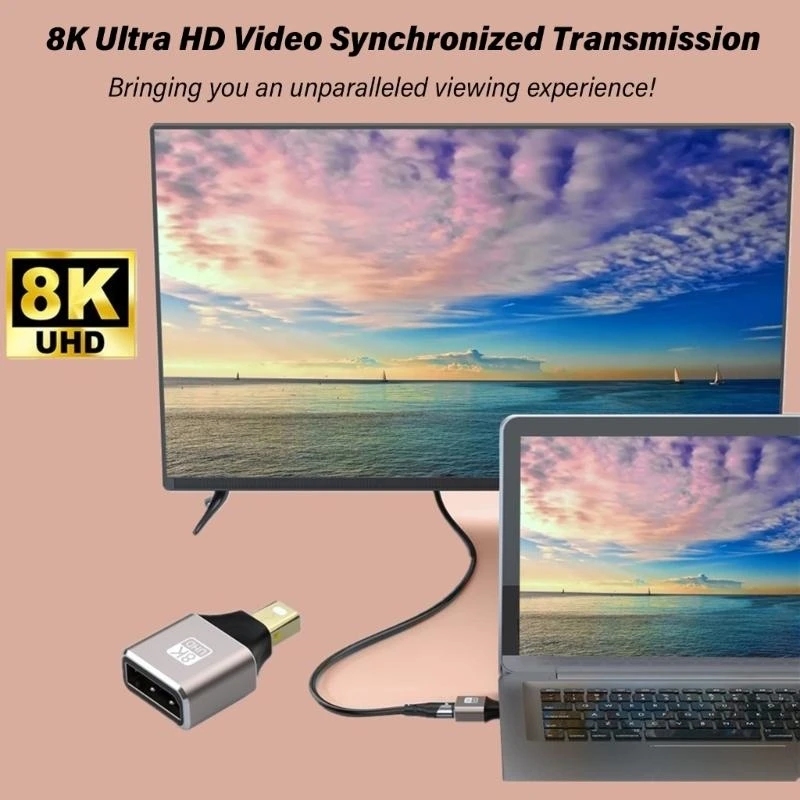 F68C 8K MINI DisplayPort 1.4 8K 60Hz إلى Disportport Postport Adapter ذكر/أنثى إلى أنثى