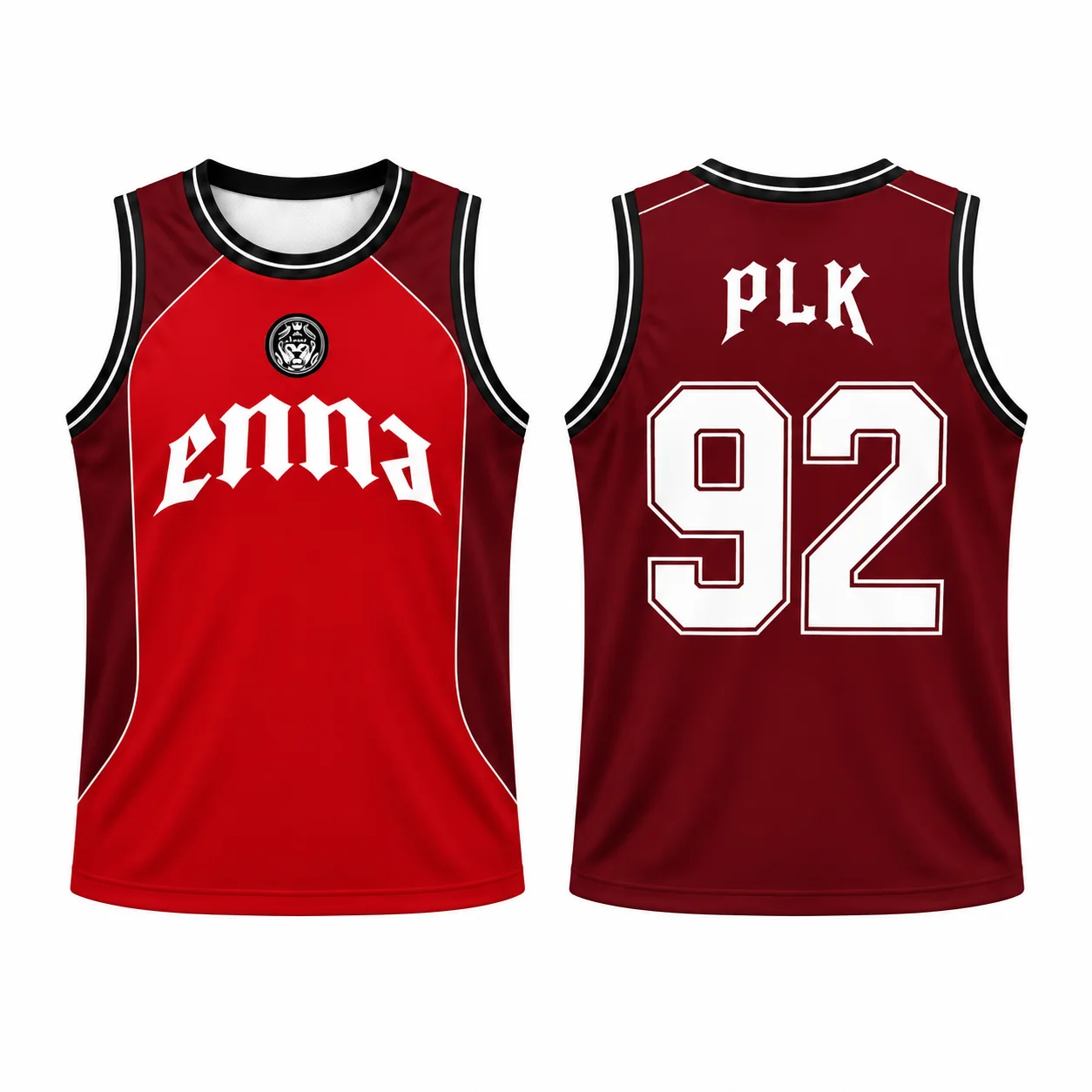 Retro 92 Graphic Basketball Jersey Men Women Sleeveless Sports Tank Top Streetwear Hip Hop Uniform Red White Blue Black Men Top