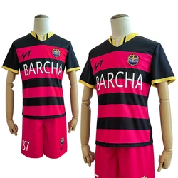 HOLOUN 애니메이션 FC Barcha Bachira Otoya Lavinho 코스프레 의상 가발 자수 축구 유니폼 할로윈 3PCS 세트