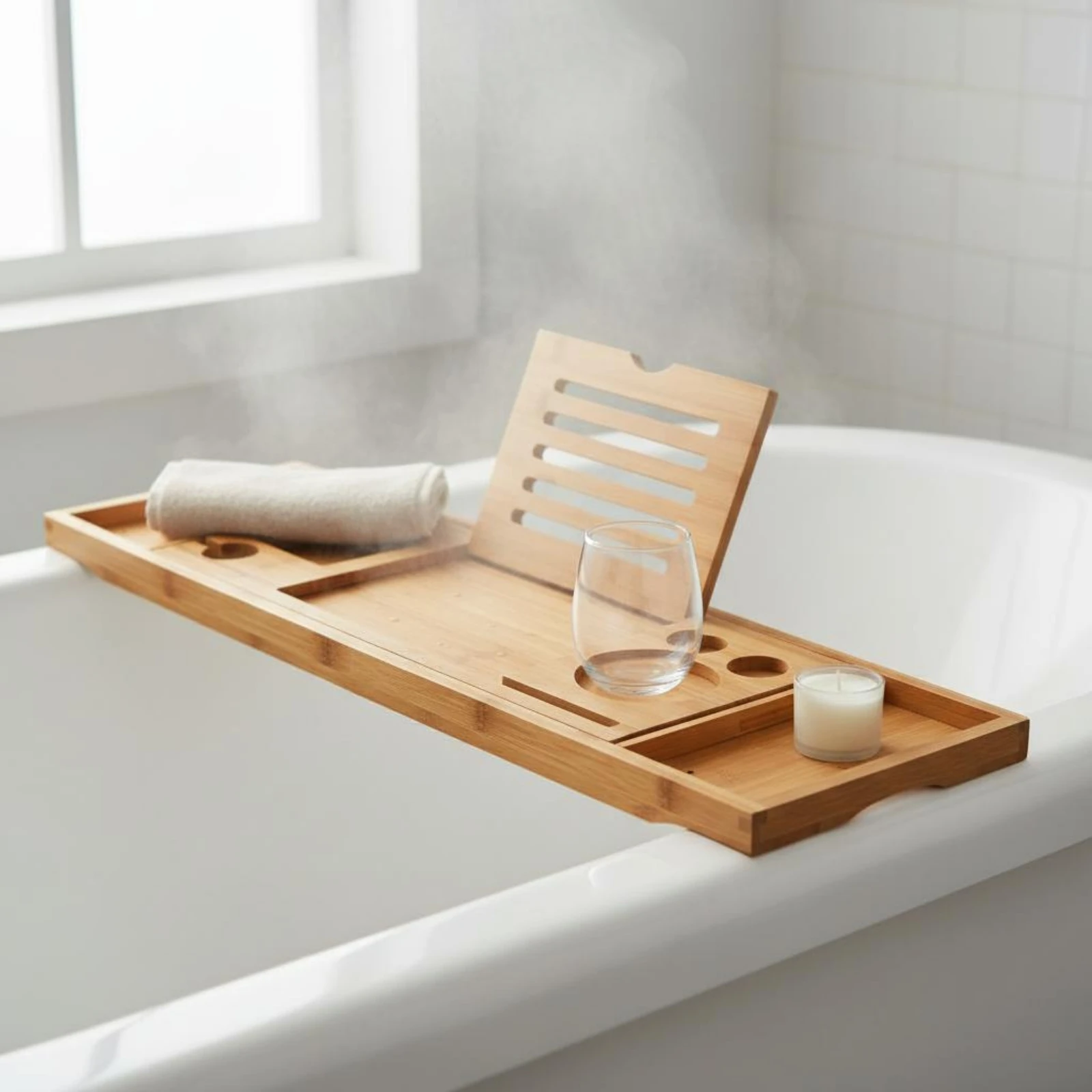 Bathtub Tray Wood Grain Bath T - Bath Caddy Tray recension och pris