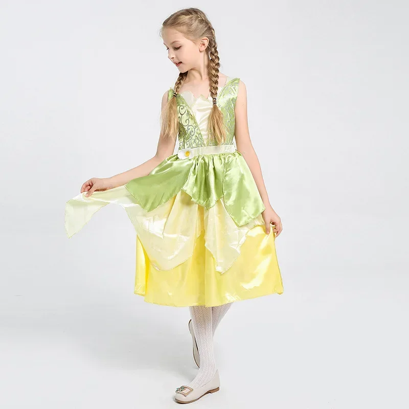 Kid Fairy Tinker Bell Dress Fairy Tale Child Princess Tinkerbell Cosplay Fancy Dress Halloween Purim Carnival Party Outfit