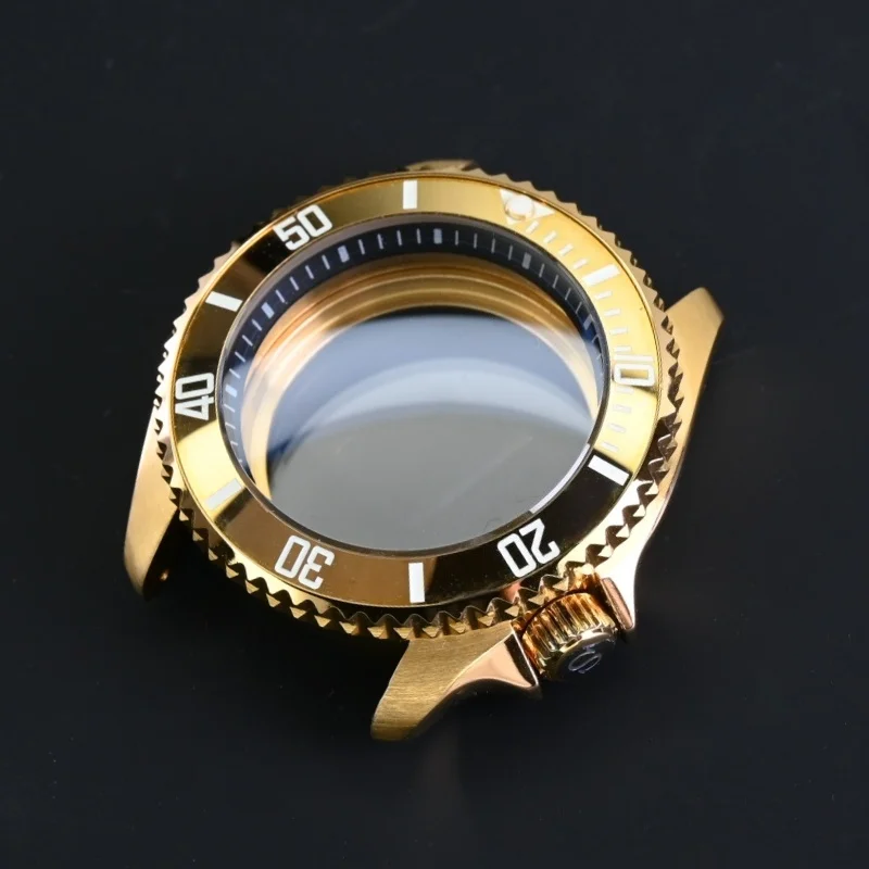 

New Gold Polished Stainless Steel Case With Waterproof Luxury And Ice-blue Light Luminous Bezel Compatible With Movement NH35NH