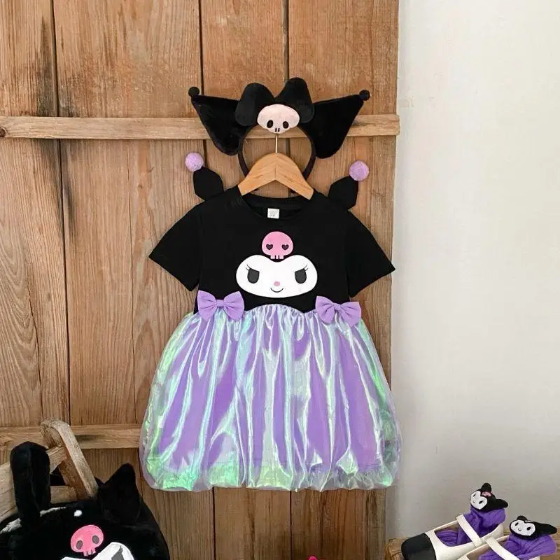 

Sanrio Hello Kitty, платье для девочек в стиле аниме, милая и забавная детская юбка с рисунком из мультфильма, трехмерные уши, лето 2025, новинка, популярная