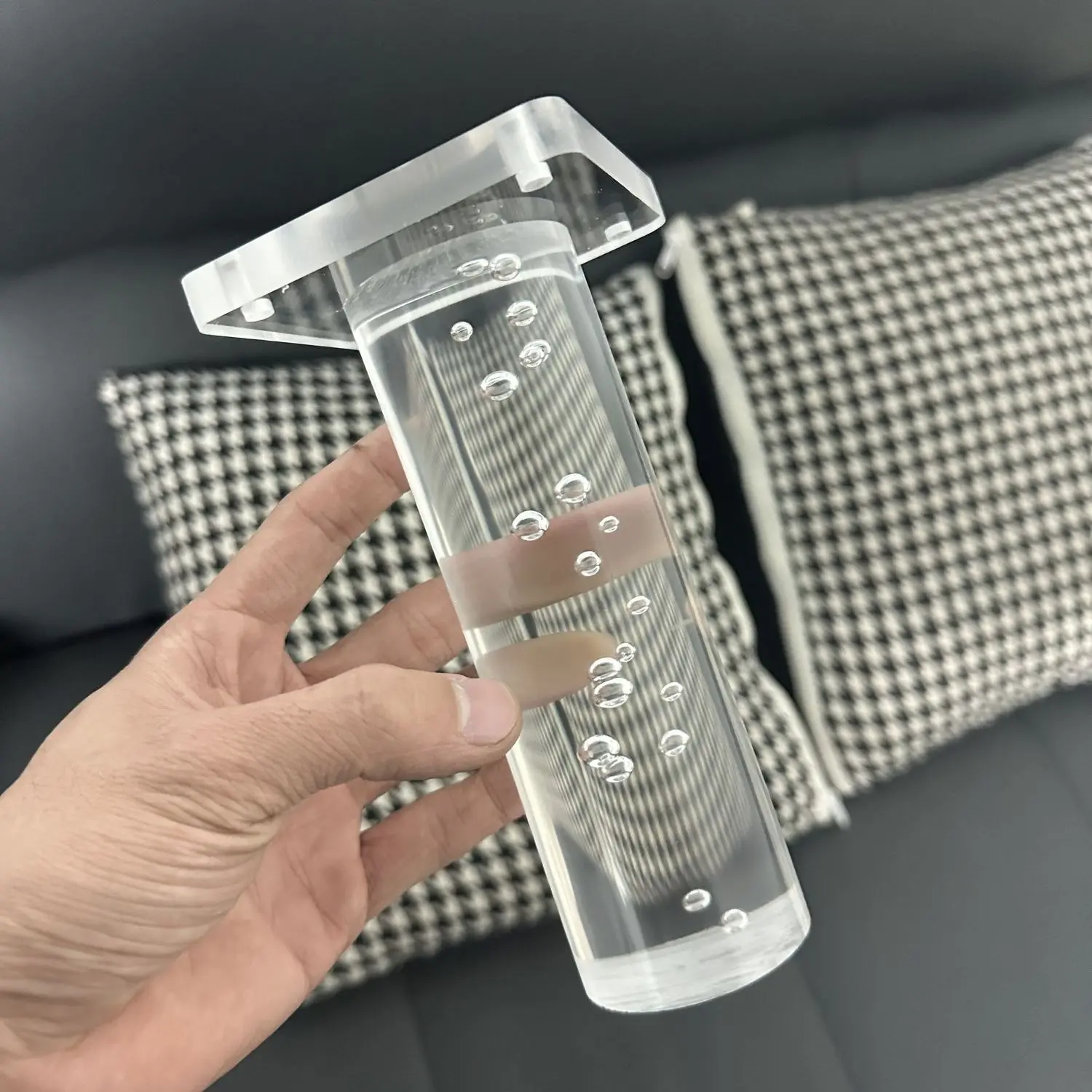 1pc-透明アクリルテーブル脚モダンシンプルコーヒーテーブル脚、化粧台サポートフィート、円筒形高透明バーレッグ