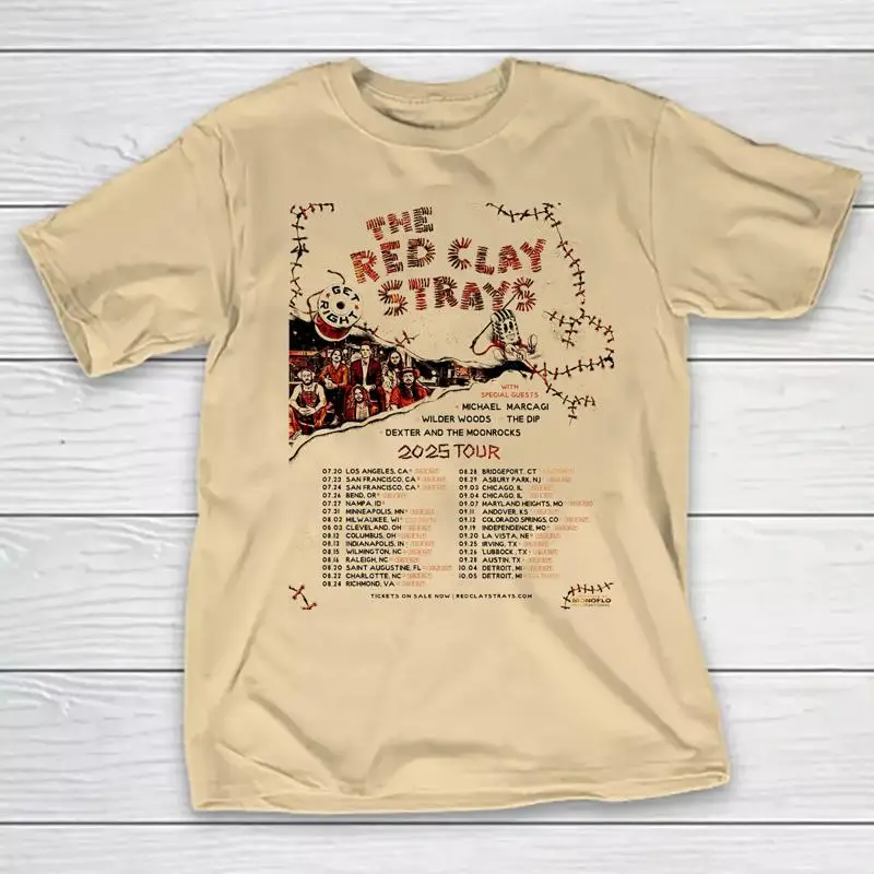 

Футболка Red Clay Strays «Get Right» на новом Tour 2025 года, желтая, все размеры OB1150