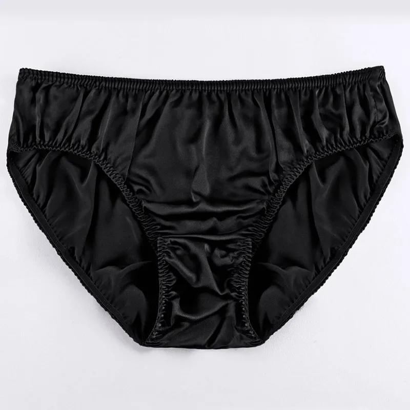 Men Mulberry Silk T-Back Panties Low-Rise Breathable Sexy Solid Thong Underwear Fashion G-String Brief Women Bikini Underpant