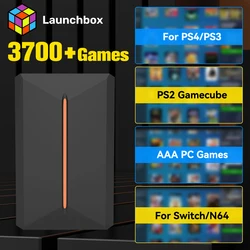 Launchbox 500GB External Game Hard Drive Retro Game Console for PS4/PS3/PS2/PS1/Wii/Wiiu/N64 with 3700+ Games for WIN PC/Laptop