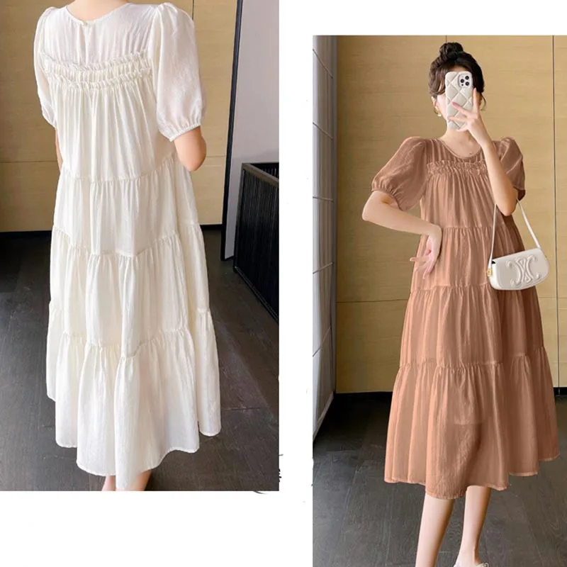 Vestidos de mujer embarazada, estilo francés, moda de vacaciones, dulce Maternidad, temperamento de verano, elegante, cómodo y Simple