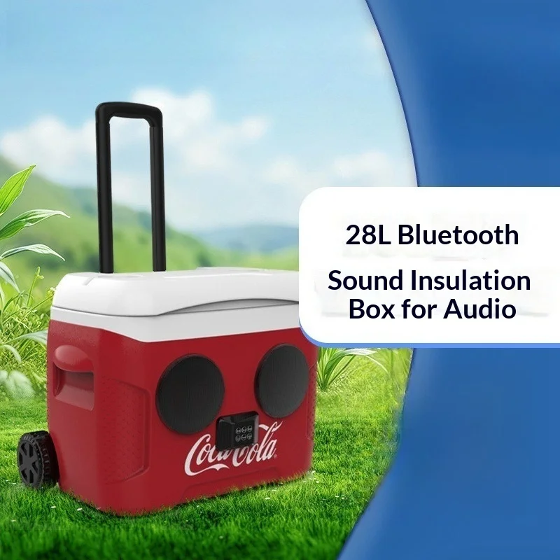 

Портативный холодильник-бокс 28 л с Bluetooth-колонкой, автомобильный холодильник, изотермический контейнер для кемпинга, рыбалки, пикника