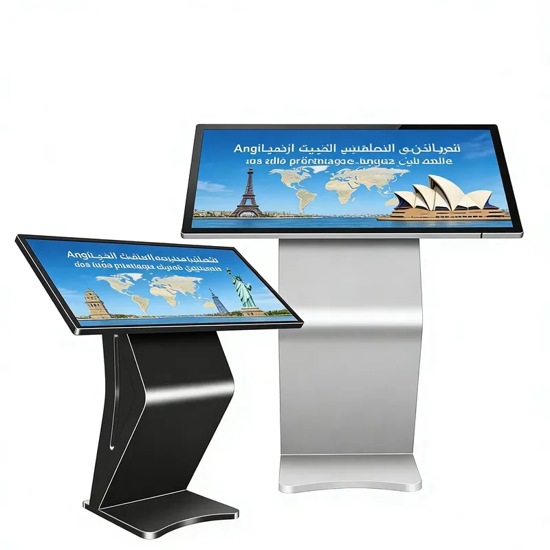 32 Inch Floor Standing Digital Signage Touch Screen Interactive Kiosk Self Service Information Display All In One K Shape