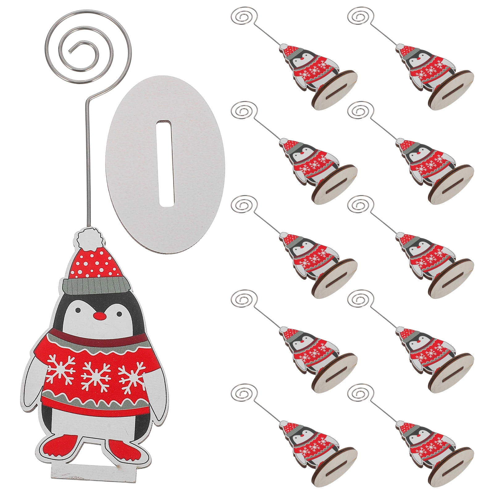 

12pcs Christmas Note Holder Desktop nament Photo Message Folder Xmas Party Clip Card St Flat Base Office Home Decor