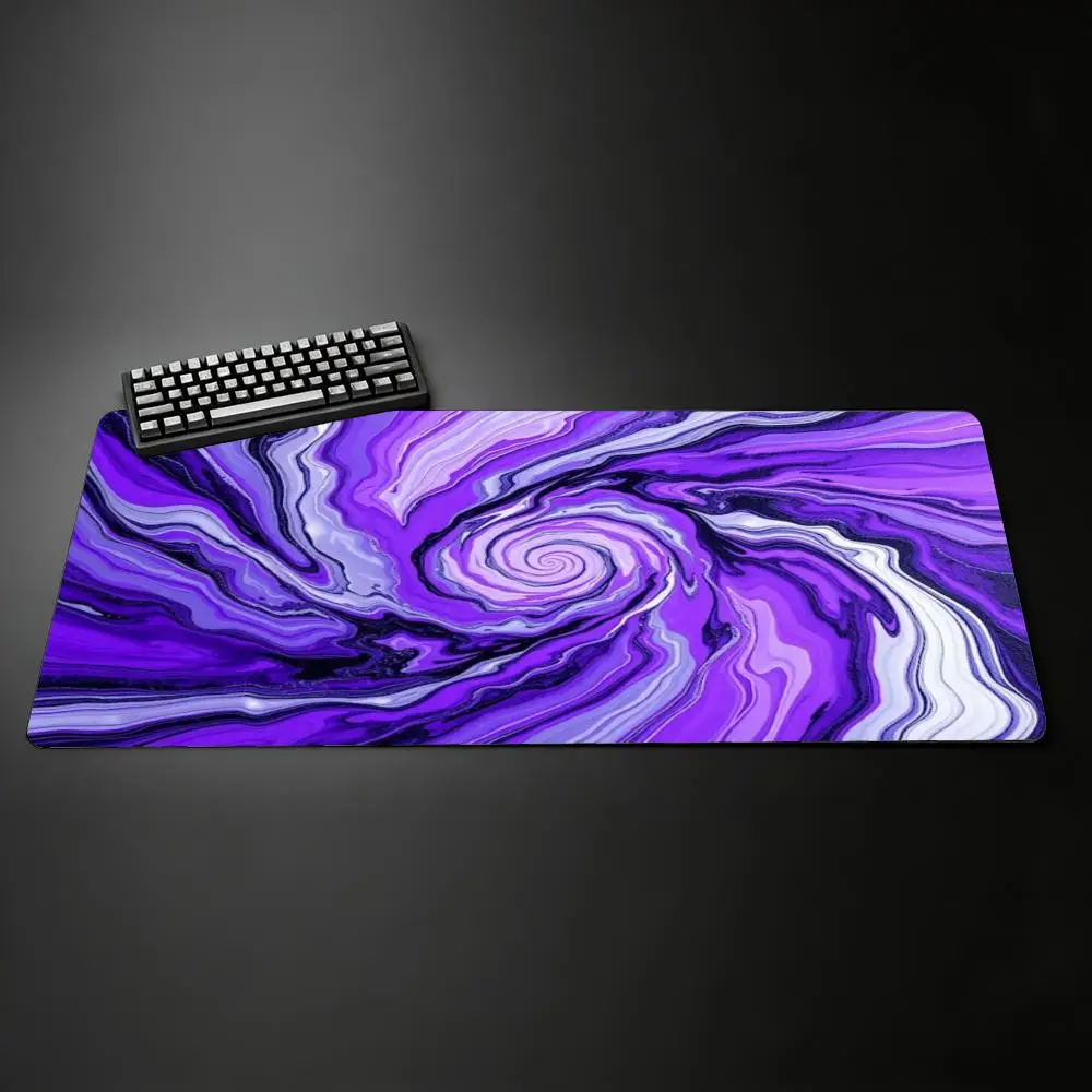 Purple Marble Swirl XXL Deskmat Abstract Liquid Paint Fluid Texture Large Non-Slip Rubber Keyboard Gaming Office Mouse Pad
