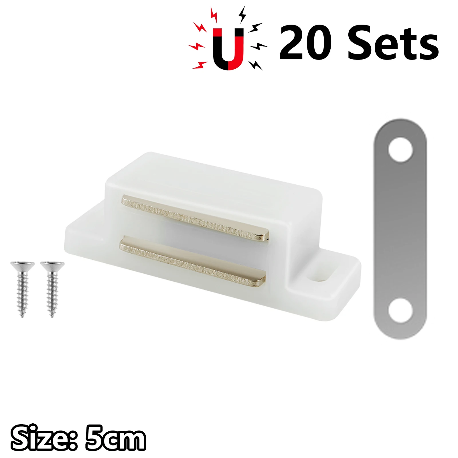 

20PCS/Set Cabinet Magnets Latch White Magnetic Door Catch for Cupboard Wardrobe and Shutter Hardware Magnetic Closure Bookcase