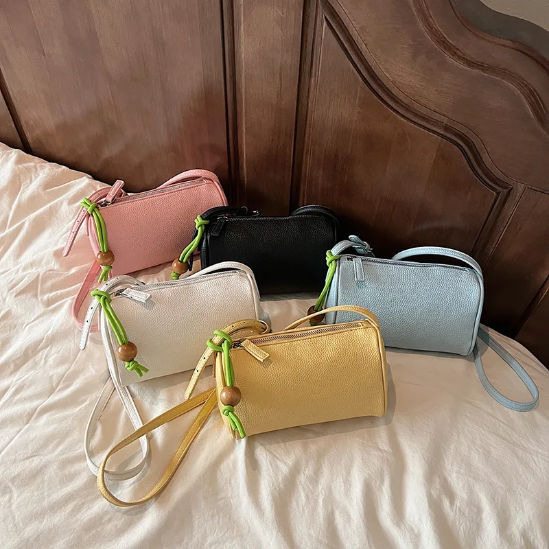 

2025 New Minimalist Cylinder Bag for Women, Textured Shoulder Crossbody Purse, Chic Top Handle Bag, Versatile & Elegant​