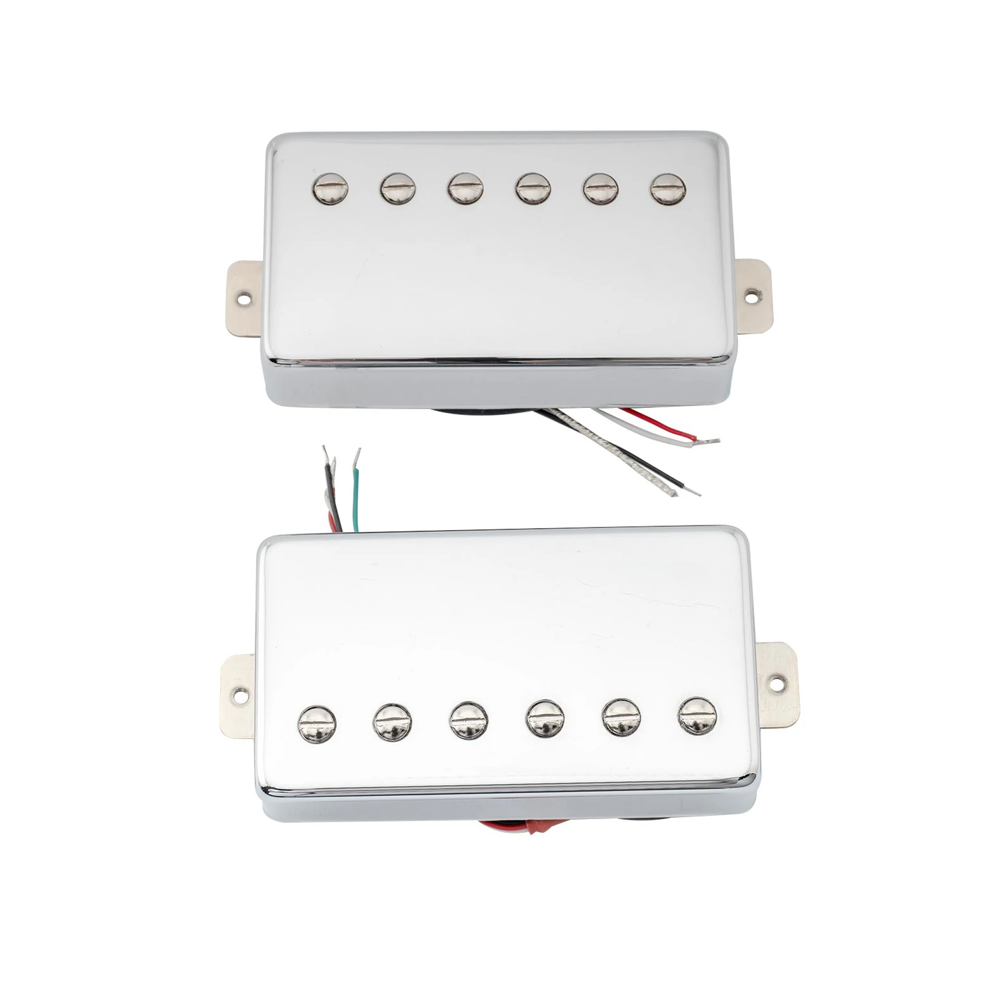 Artec LPA210 Alnico 5 Covered Humbucker Neck Bridge Pickups Set for Les Paul Style Electric Guitar, Chrome