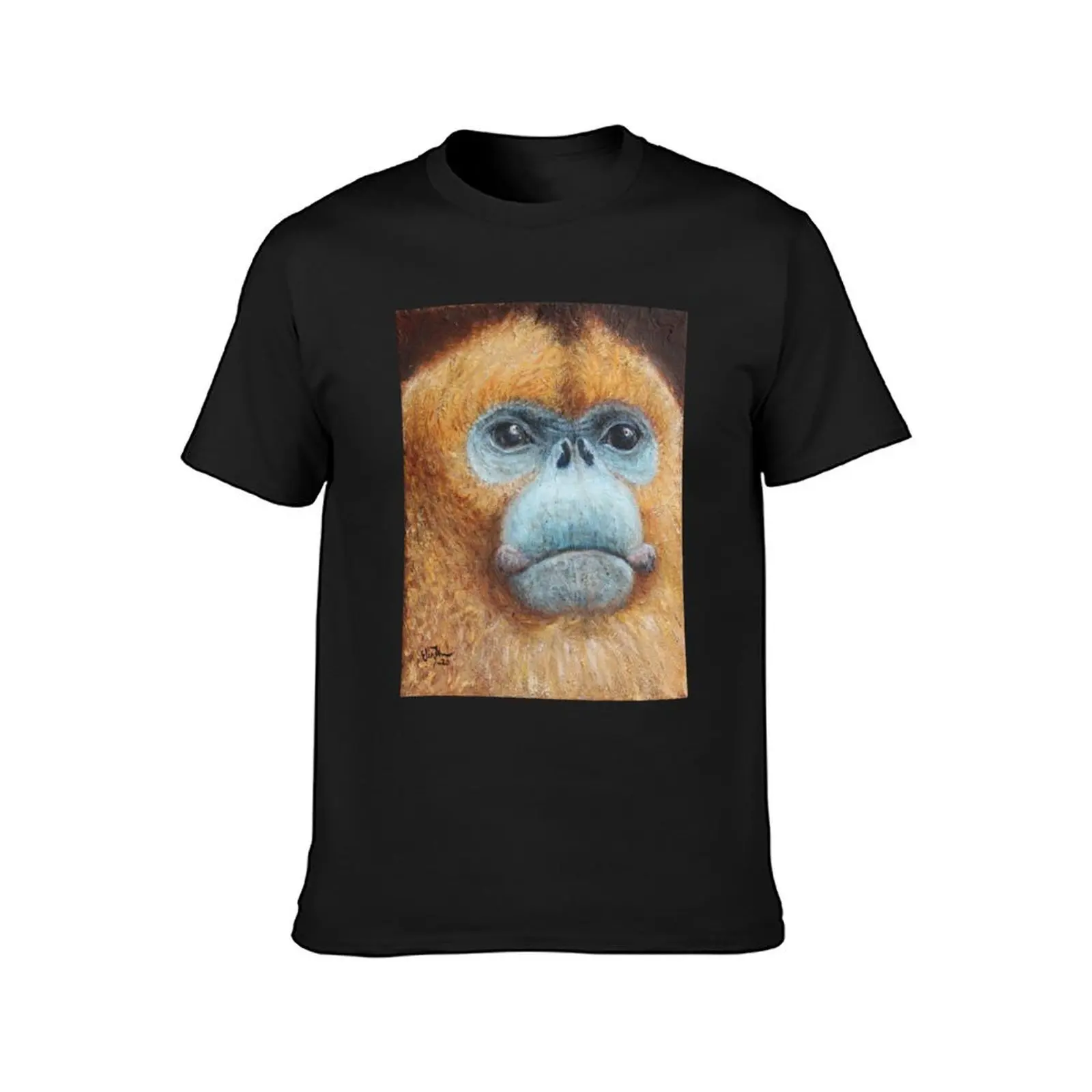 Golden snub-nosed monkey T-Shirt animal prinfor boys oversized boys animal print black t-shirts for men