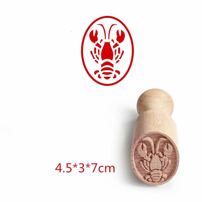 

Pottery Tool Hand Carved Wooden Stamps Wood Seal Emboss Stamp Printing Block for Polymer Clay Diy Ceramic Craft Texture Modeling