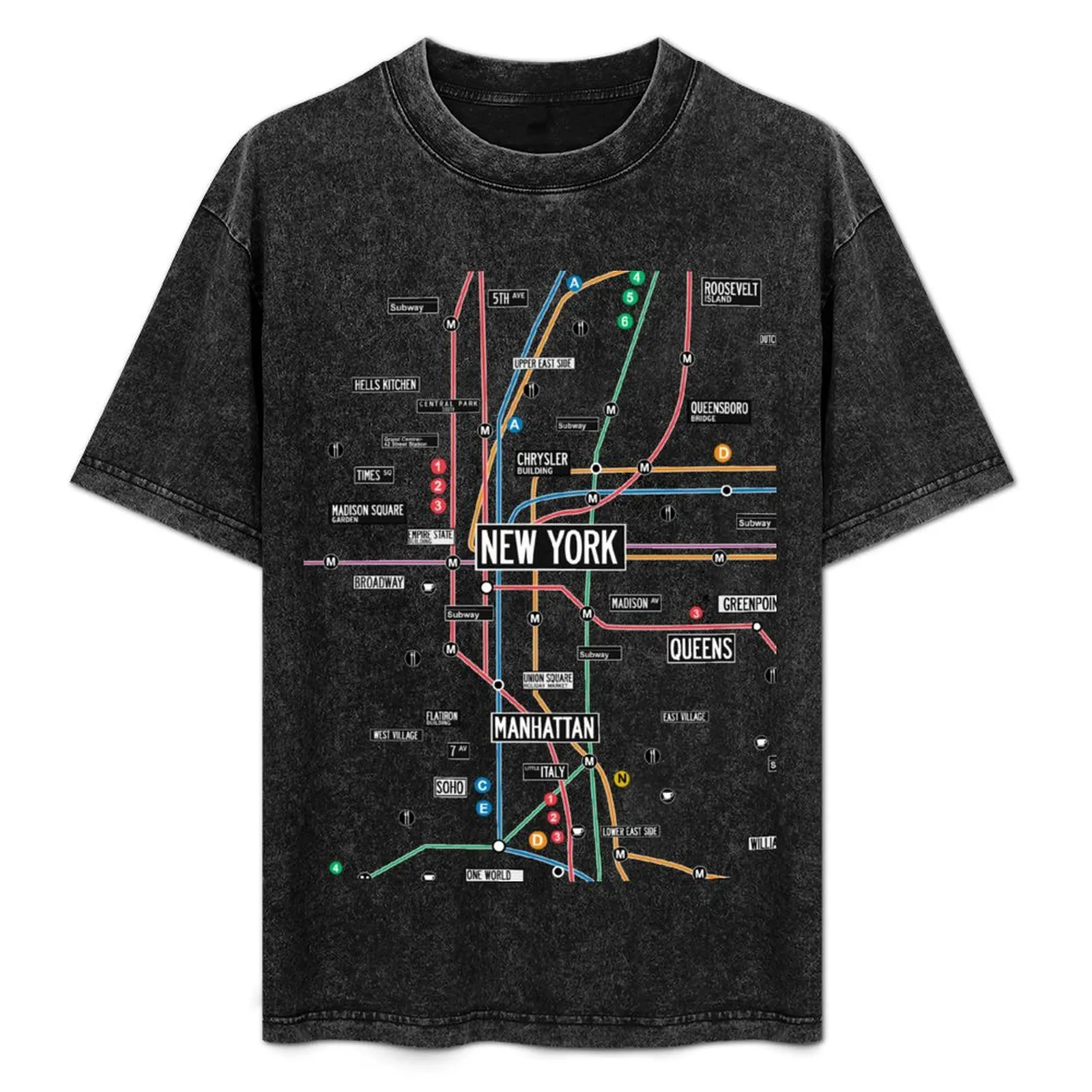 

new york subway map nyc metro T-Shirt Casual Daily Graphic Tee