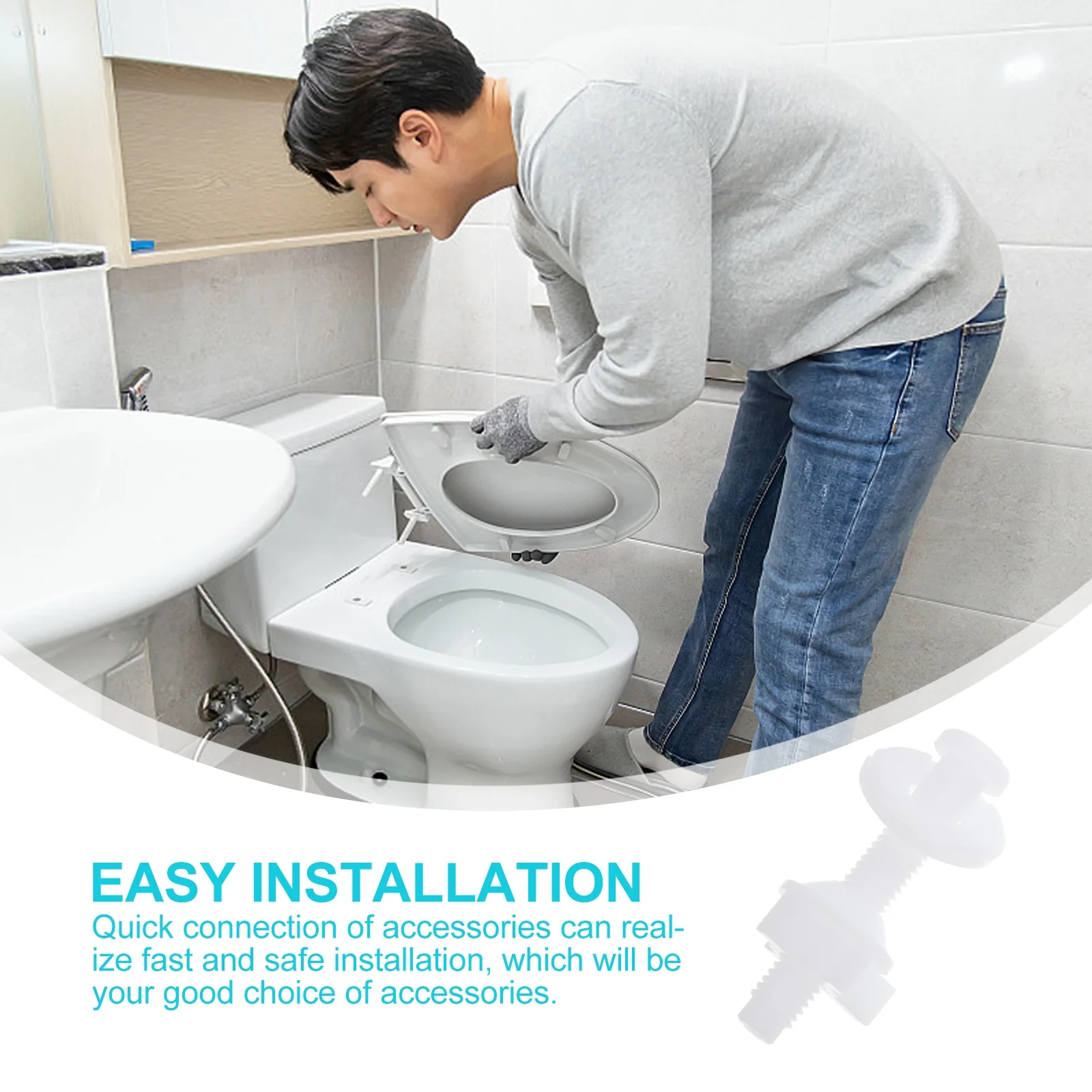 

4Pcs 28mm Toilet Seat Lid Screw Replacement Easy Operation Suitable for Home and Commercial Use Toilet Lid Screws