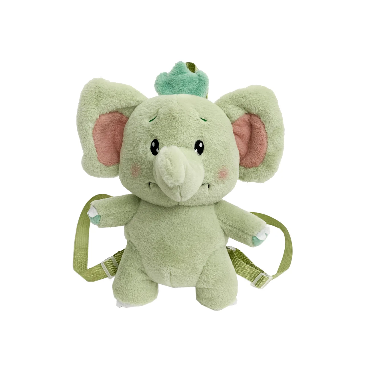 2024 New Cartoon Cute Little Elephant Backpack Green Algae Color Shoulder Bag Plush Toy Birthday Gifts For Kids Fashion Backpack