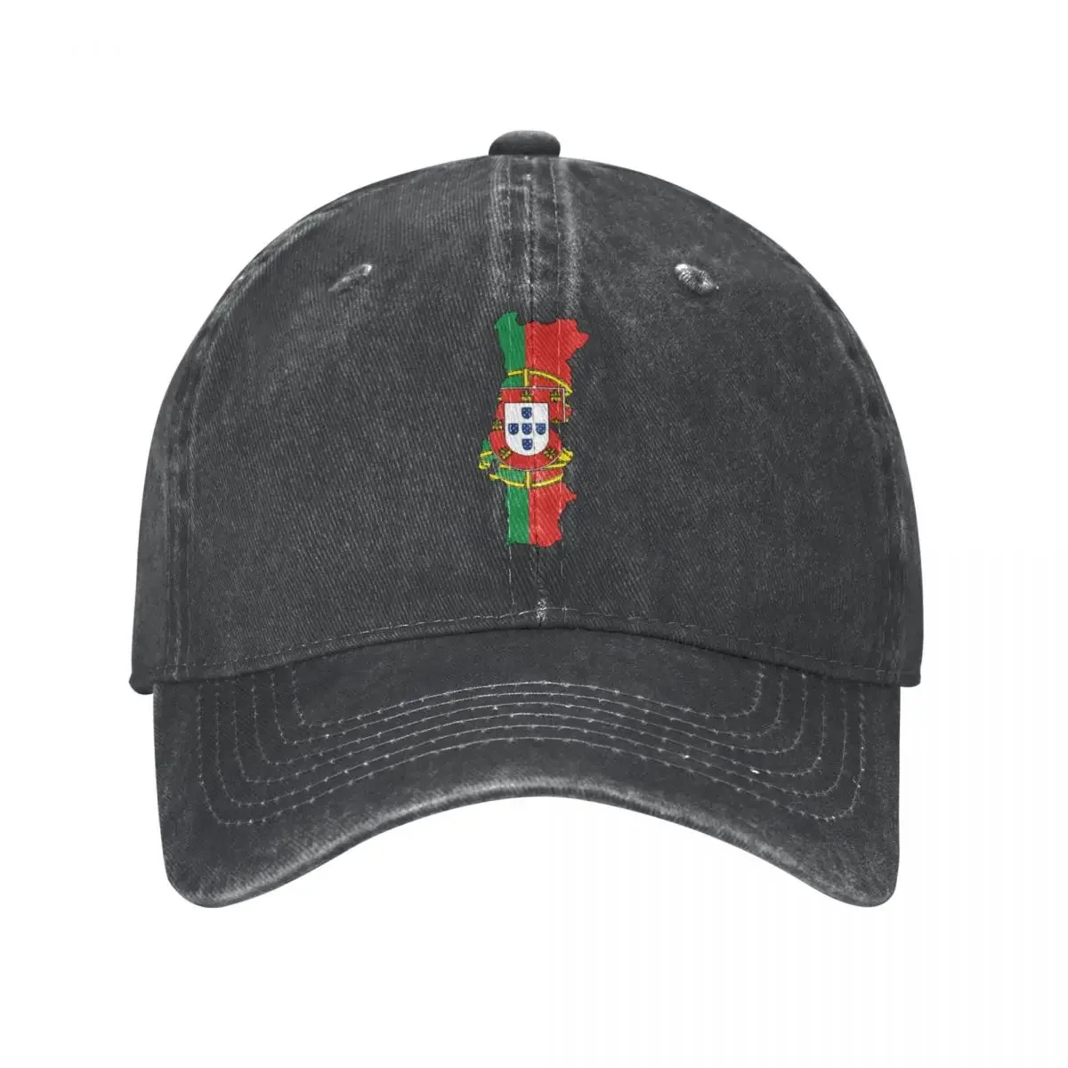 Hip Hop Washed Portugal Map With Portuguese Flag Baseball Cap Men Women Cowboy Hats Bone Snapback Casquette