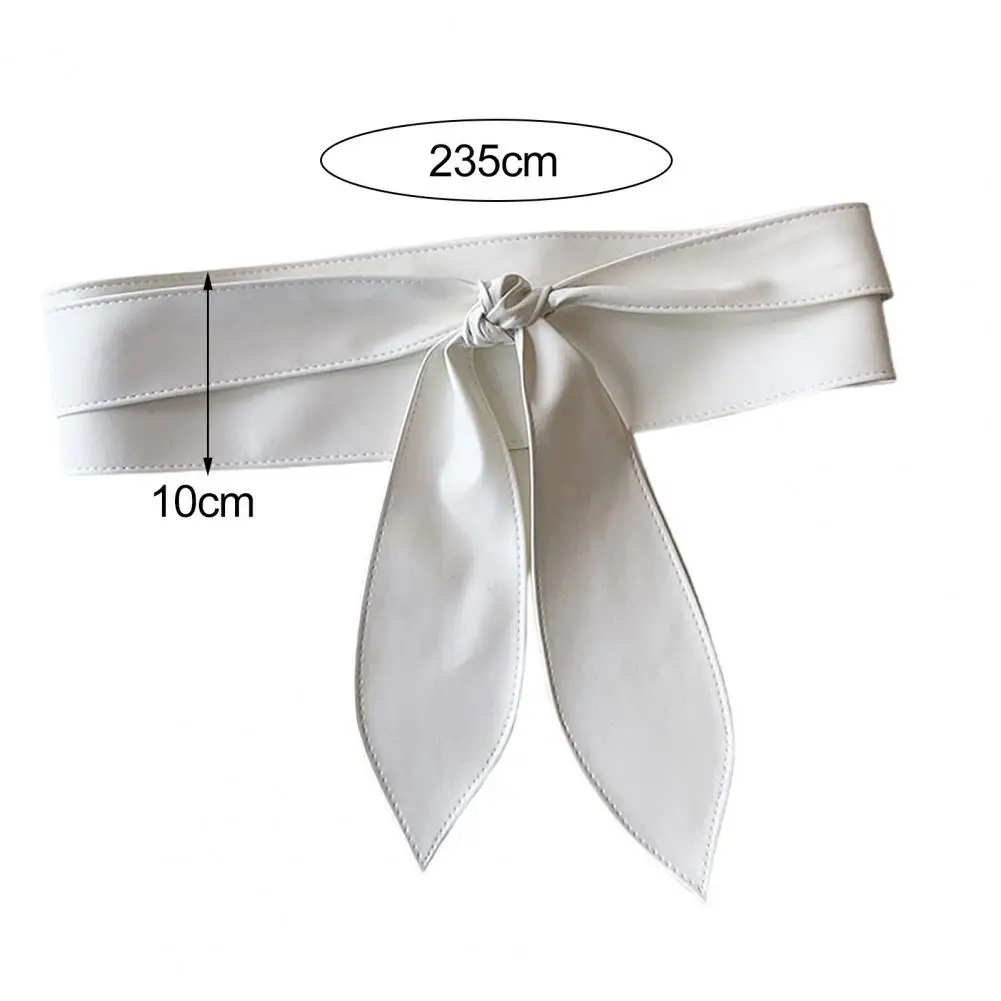 حزام خصر واسع الحواف حزام نسائي أنيق واسع الحواف لفساتين معاطف تصميم ريترو جلد مقلد للنساء