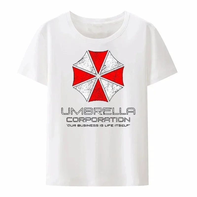 Men's Summer Sport Umbrella Corporation Same Style Printed T-shirt Made Premium Black Round Neck Breathable Shirts Tees Tops