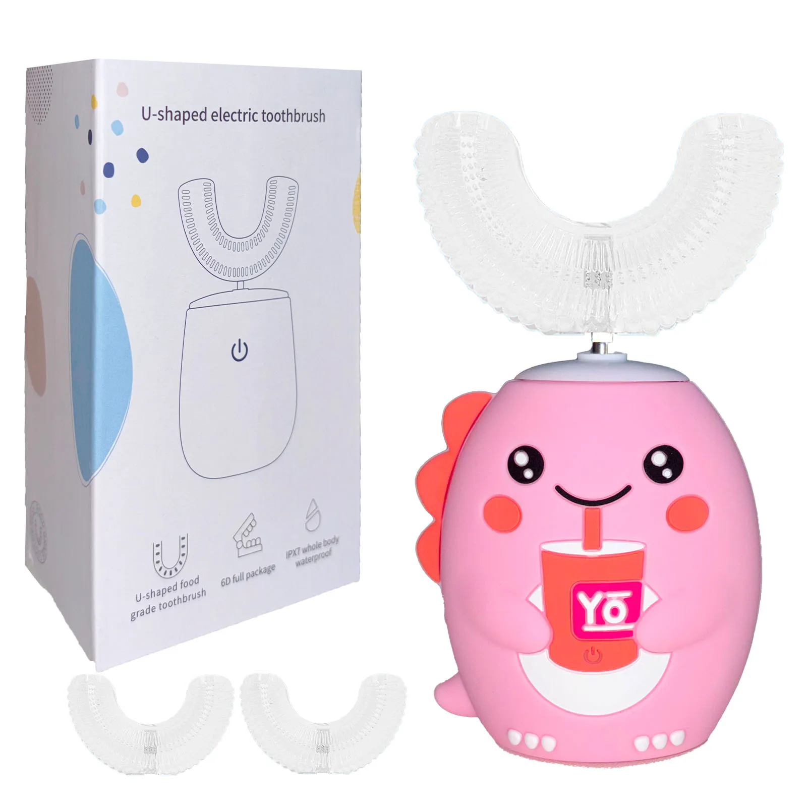 

Kids U Shaped Electric Toothbrush Sonic Toothbrush Kids 5 Modes Cartoon Tooth Brush 360-Degree Cleaning Ipx7 Waterproof Design