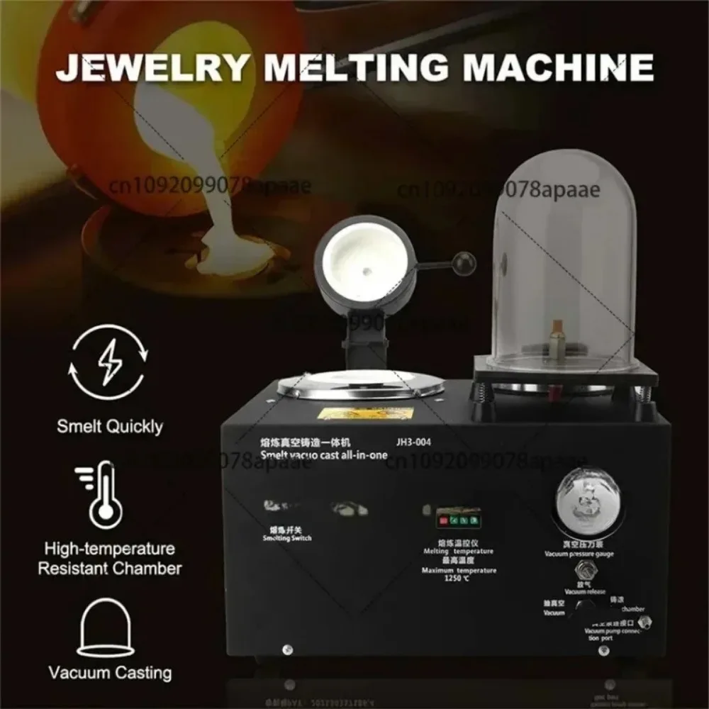 

3-in-1 Vacuum Melting Machine 1-3kg 1800W Jewelry Casting Equipment for Gold Silver Platinum Refining