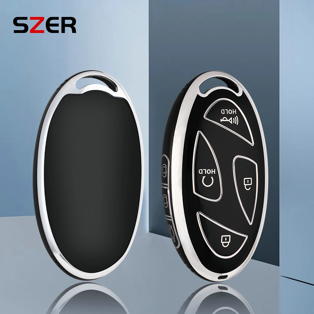 5 7 Buttons HOT TPU Car Key Case Cover Shell Holder For IONIQ 6 New Grand Prix GN7 New Kona SX2 Keychain Protector Fob