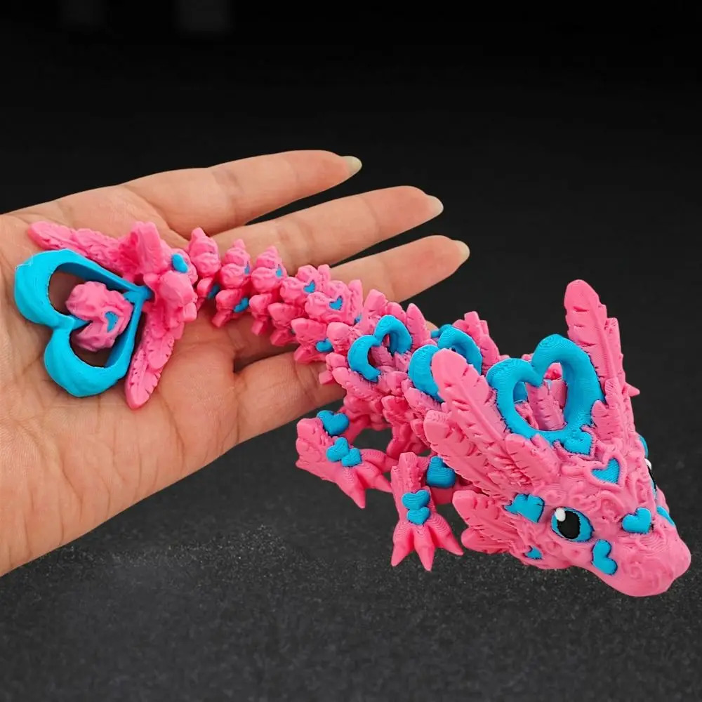 

Movable Joints 3D Printed Dragon Cartoon Handicraft 3D Rotatable Articulated Dragon Realistic Figurine