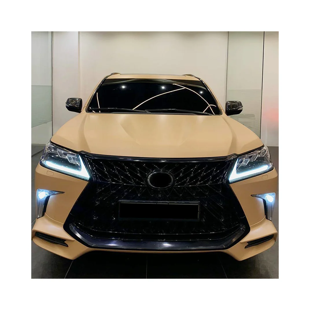 upgrade to 2020 model old new good price body kit include front and rear bumper,headlights for Lexus lx570 2008-2015