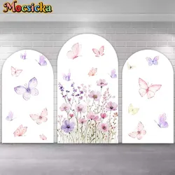Arch Backdrop Custom 2-Sided Covers Purple Pink Butterfly Birthday Party Decor Girls Baby Shower Spring Easter Background