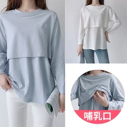 Women Maternity T-shirt Clothes Spring Long Sleeve Soild Nursing Top Breastfeeding Shirts Summer Pregnancy Nursing Tee Clothes