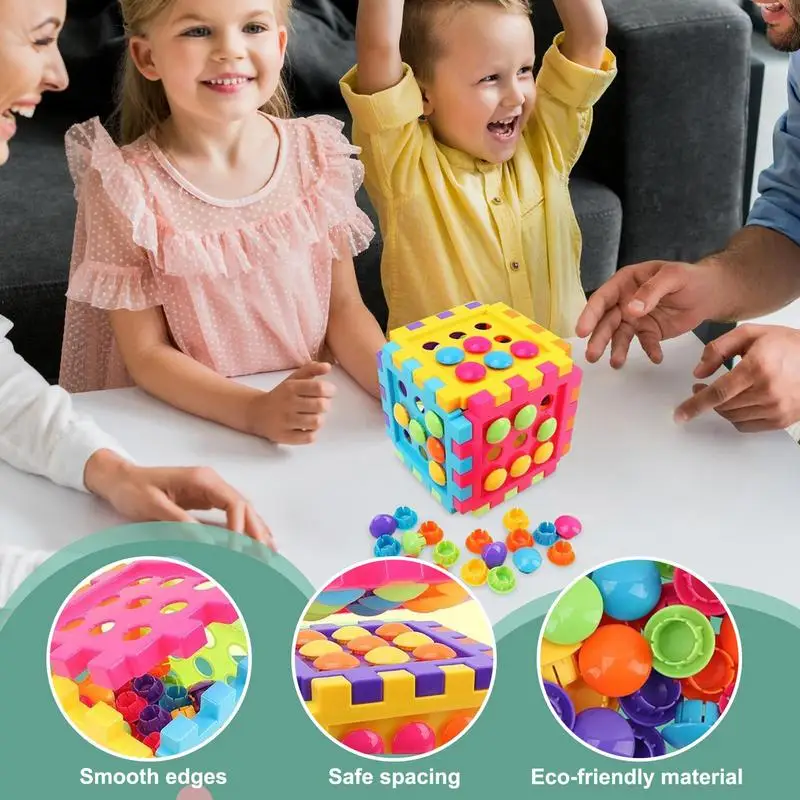 Toddler Peg Board 3D Pegboard Jigsaw Puzzle Wczesna nauka Zabawki edukacyjne Gry dla maluchów Montaż kostek na urodziny Wakacje