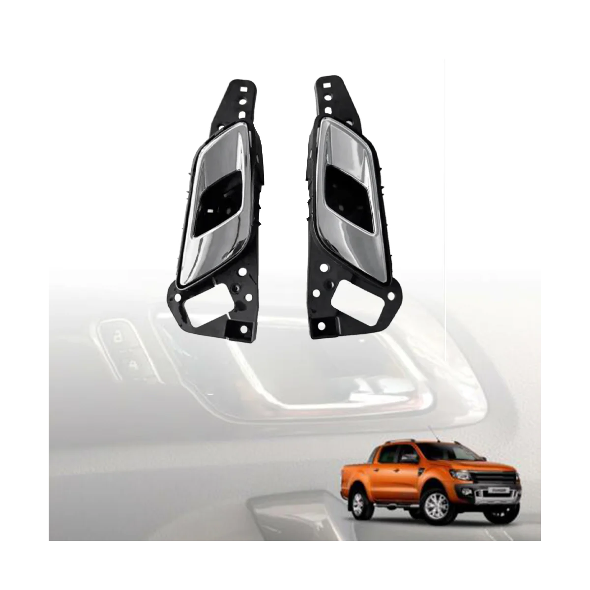 Inner Door Inner Handle para Ford Ranger Wildtrak, Chrome Montagem de porta de mão, Hi-Rider 2012-2018, AB3921970AB