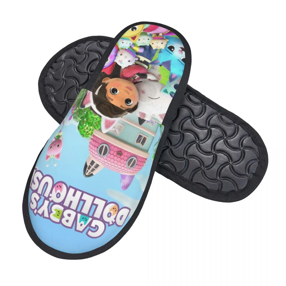 Custom Print Women Gabbys Dollhouse House Slippers Soft Warm Cartoon Mermaid Memory Foam Fluffy Slipper Indoor Outdoor Shoes