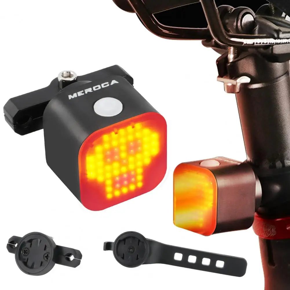 Bicycle Taillight Bicycle Tail Light with Brake Sensing Technology for Night Riding Ipx4 Waterproof Led Warning Lamp for Road