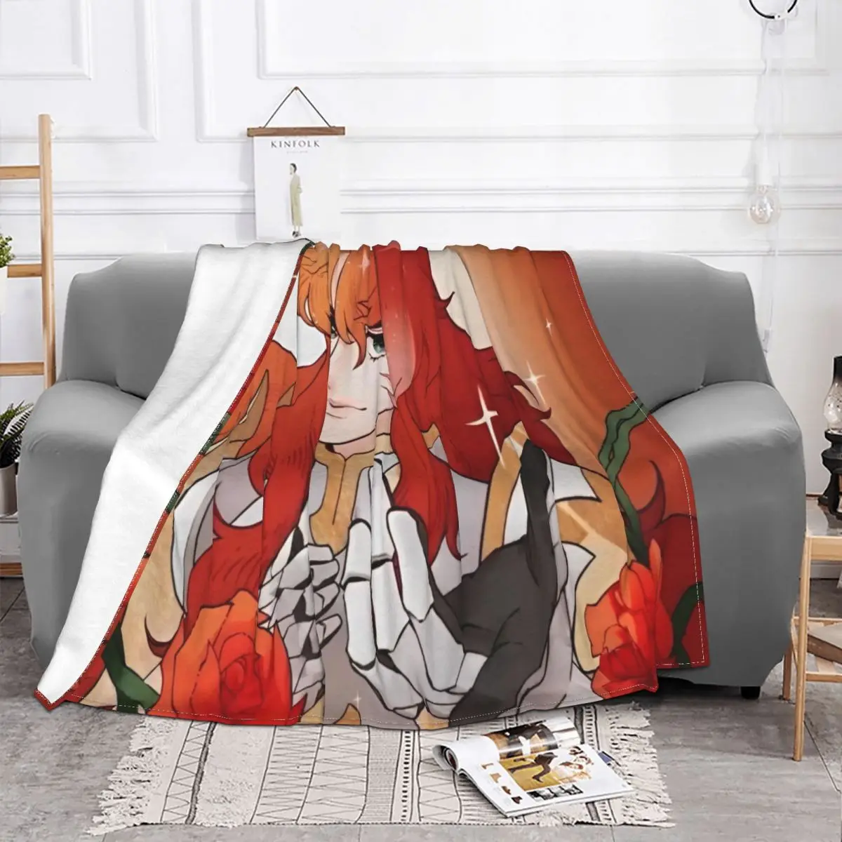 Anime Honkai Blanket Fleece Printed Cartoon Breathable Warm Throw Blanket for Sofa Car Rug Piece