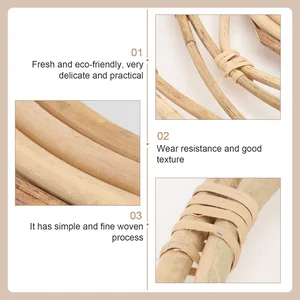 Duvara ayna ve rattan, kumaş, asılı iskandinav dekoratif aynaların yanı sıra rattan ve doğal el dokuması masa bohem koridordan banyoya Ratan'ın aynasındaki en iyi 10 satış-no. 8