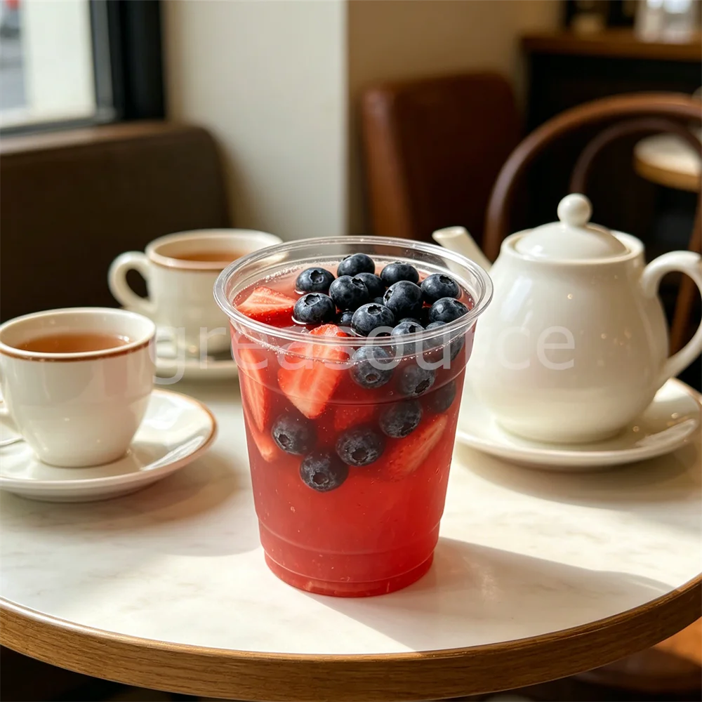 500ml Realistic Fake Strawberry Blueberry Fruit Tea Cup Artificial Berry Juice Drink Plastic Display Craft Ornament Milk Shop