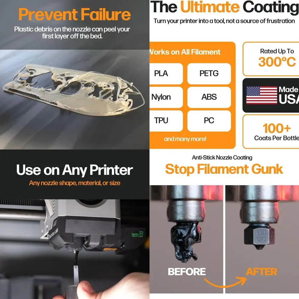 

Plastic Repellent Paint Repels Plastic & Prevents Buildup on the Nozzle | Get Enhanced Print Quality | Hassle-Free Application |