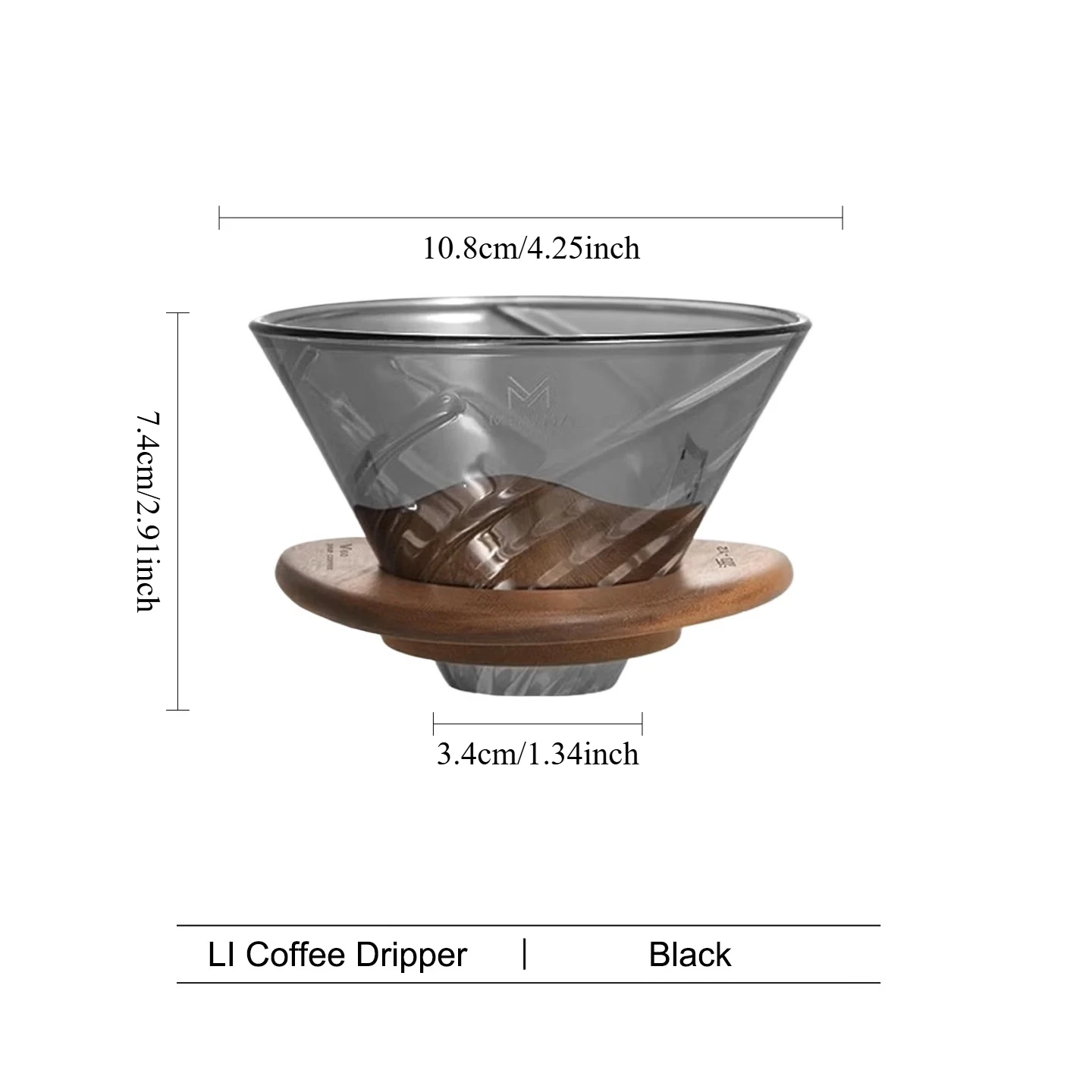 MUVNA Koffie Dripper Glazen Filterbeker Koffiezetapparaat voor 1-2 Kopjes Herbruikbare Dripper Brouw Trechter Hydraulische Koffie Accessoires