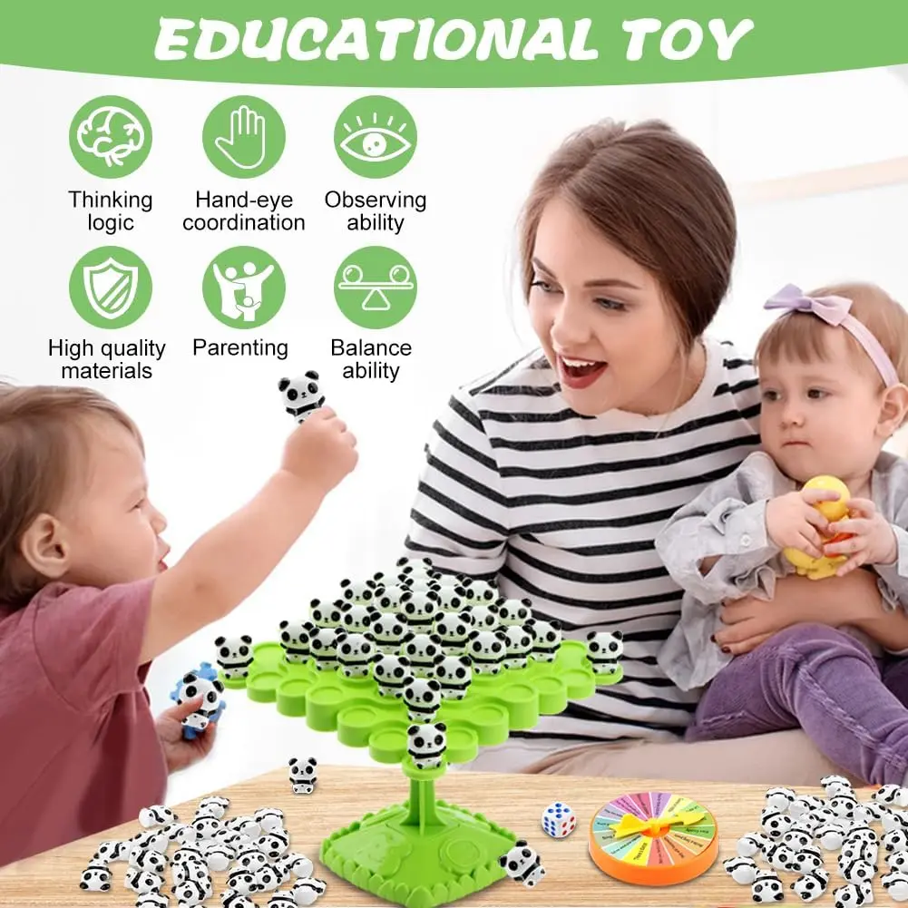 Panda Balance Tree Game Toy,Two-Playe Parent-Child Interactive Family Tabletop Puzzle Game Montessori ,Birthday Gifts for Kids