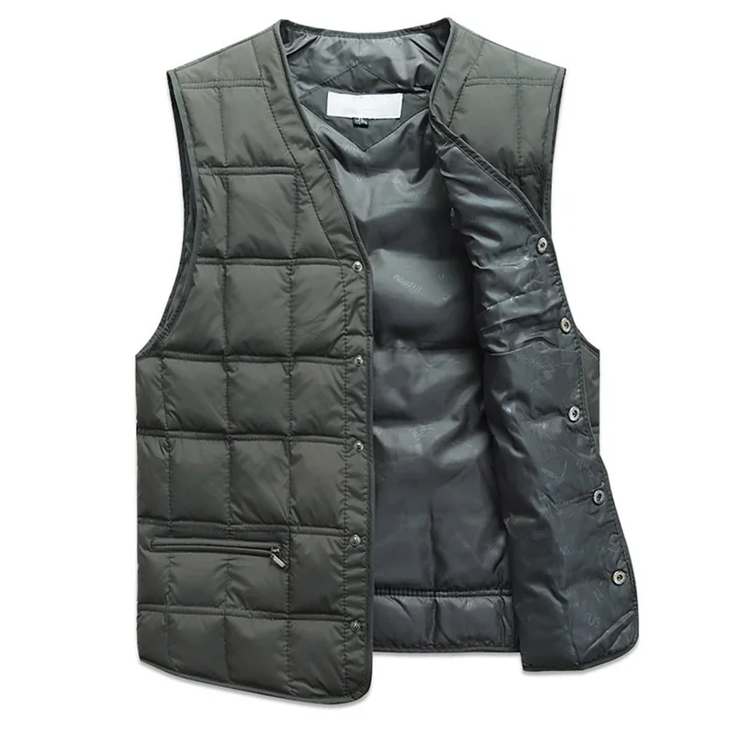 Duck Down Sleeveless Jacket for Men Winter Windbreaker Parka Warm Thick Vest Male Casual Outerwear Snow Waistcoat with Pockets