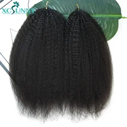 Crochet Human Hair Kinky Straight Pre Separated Knotless Crochet Human Hair Invisible Hair Extensions With String For Braids